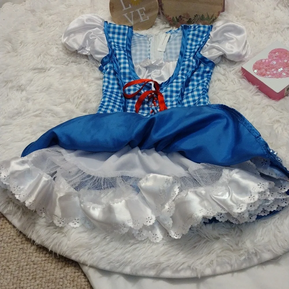 Blue and White Kids Costume Dress Girl Size 3T-4T